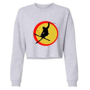 Retro Skiing Logo Cropped Pullover Crew