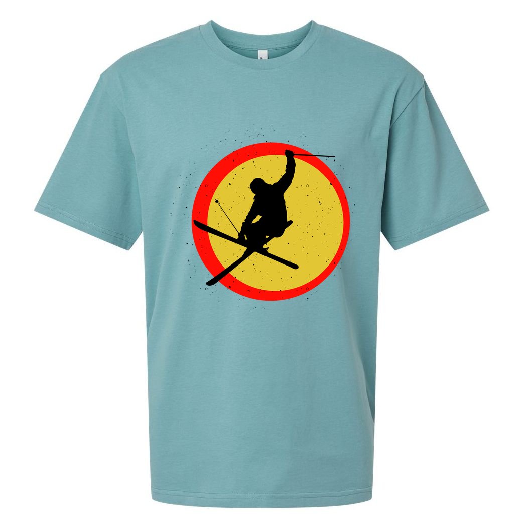 Retro Skiing Logo Sueded Cloud Jersey T-Shirt