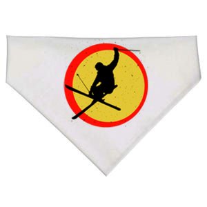 Retro Skiing Logo USA-Made Doggie Bandana