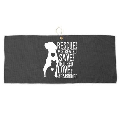 Rescue Save Love Animal Rescue Dog Lover Cat Lover Large Microfiber Waffle Golf Towel