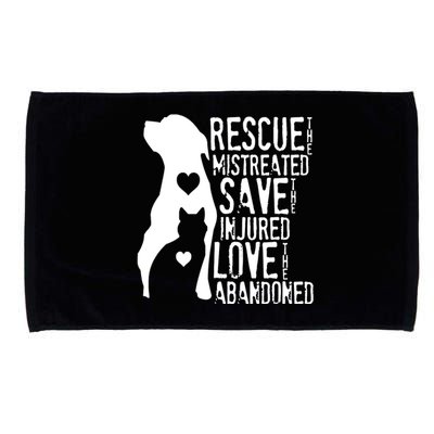 Rescue Save Love Animal Rescue Dog Lover Cat Lover Microfiber Hand Towel