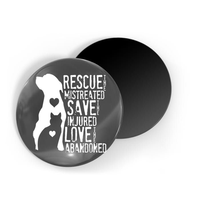 Rescue Save Love Animal Rescue Dog Lover Cat Lover Magnet