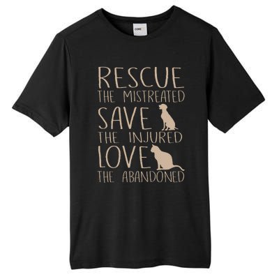 Rescue Save Love Cute Animal Rescue Dog Cat Lovers Tall Fusion ChromaSoft Performance T-Shirt