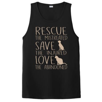 Rescue Save Love Cute Animal Rescue Dog Cat Lovers PosiCharge Competitor Tank