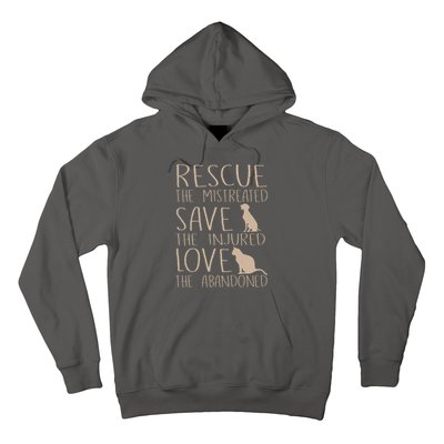 Rescue Save Love Cute Animal Rescue Dog Cat Lovers Hoodie