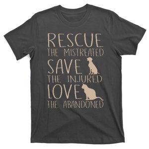 Rescue Save Love Cute Animal Rescue Dog Cat Lovers T-Shirt