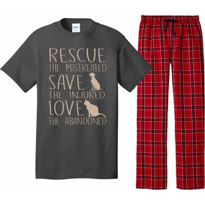 Rescue Save Love Cute Animal Rescue Dog Cat Lovers Pajama Set