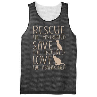 Rescue Save Love Cute Animal Rescue Dog Cat Lovers Mesh Reversible Basketball Jersey Tank