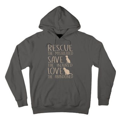 Rescue Save Love Cute Animal Rescue Dog Cat Lovers Tall Hoodie