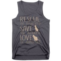 Rescue Save Love Cute Animal Rescue Dog Cat Lovers Tank Top