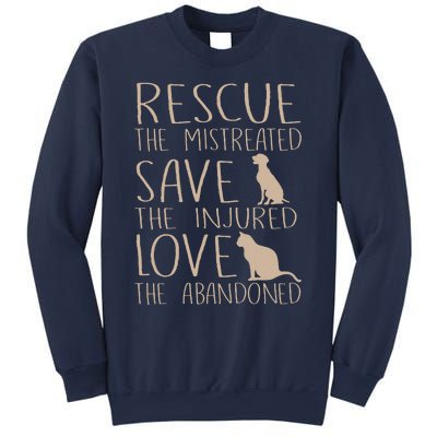 Rescue Save Love Cute Animal Rescue Dog Cat Lovers Sweatshirt