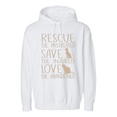 Rescue Save Love Cute Animal Rescue Dog Cat Lovers Garment-Dyed Fleece Hoodie