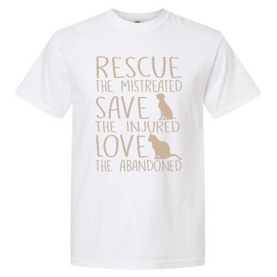 Rescue Save Love Cute Animal Rescue Dog Cat Lovers Garment-Dyed Heavyweight T-Shirt