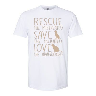 Rescue Save Love Cute Animal Rescue Dog Cat Lovers Softstyle CVC T-Shirt