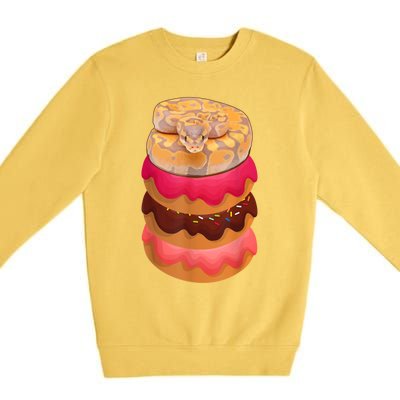 Reptile Snake Lovers Ball Python With Doughnuts Premium Crewneck Sweatshirt