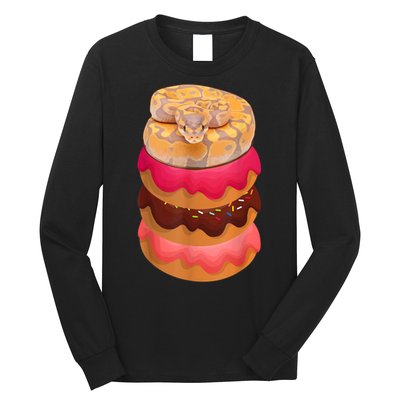 Reptile Snake Lovers Ball Python With Doughnuts Long Sleeve Shirt