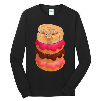 Reptile Snake Lovers Ball Python With Doughnuts Tall Long Sleeve T-Shirt