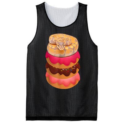 Reptile Snake Lovers Ball Python With Doughnuts Mesh Reversible Basketball Jersey Tank