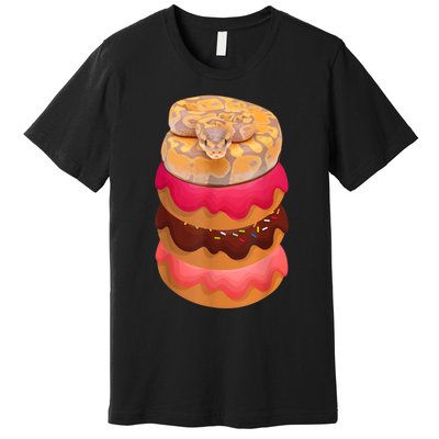 Reptile Snake Lovers Ball Python With Doughnuts Premium T-Shirt