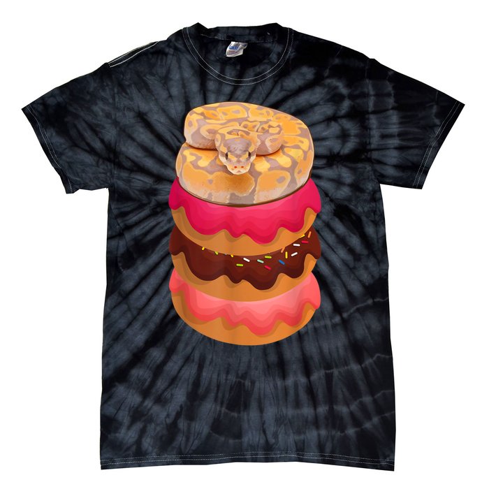 Reptile Snake Lovers Ball Python With Doughnuts Tie-Dye T-Shirt