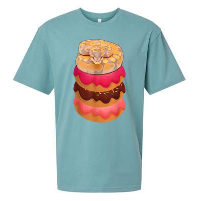 Reptile Snake Lovers Ball Python With Doughnuts Sueded Cloud Jersey T-Shirt