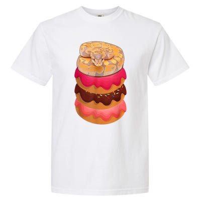 Reptile Snake Lovers Ball Python With Doughnuts Garment-Dyed Heavyweight T-Shirt