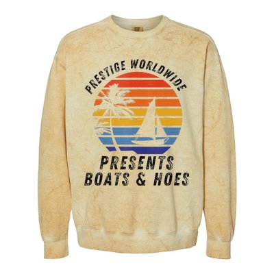 Retro Style Lover Prestige Worldwide Boats And Hoes Colorblast Crewneck Sweatshirt