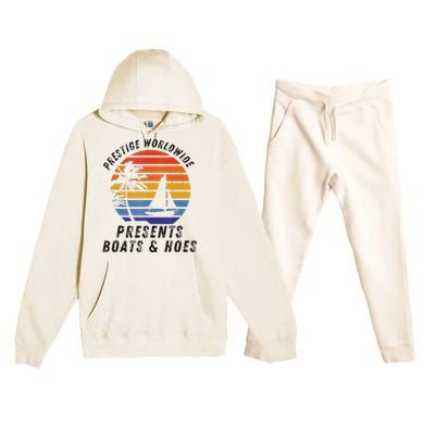 Retro Style Lover Prestige Worldwide Boats And Hoes Premium Hooded Sweatsuit Set