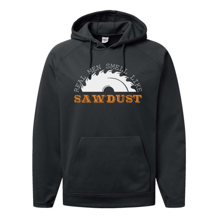 Real Smell Like Sawdust Woodworkers Performance Fleece Hoodie