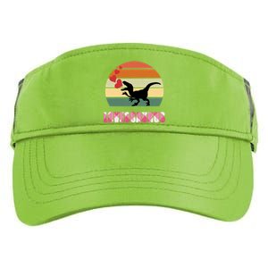 Retro Sunset Loveosaurus Valentines Day Meaningful Gift Adult Drive Performance Visor