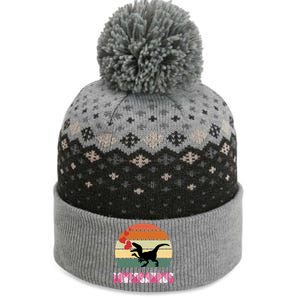 Retro Sunset Loveosaurus Valentines Day Meaningful Gift The Baniff Cuffed Pom Beanie