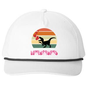 Retro Sunset Loveosaurus Valentines Day Meaningful Gift Snapback Five-Panel Rope Hat