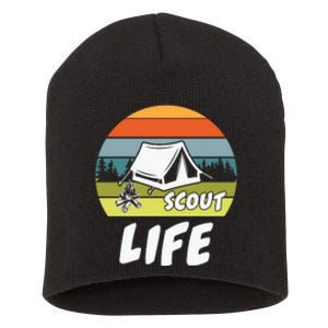 Retro Scout Life Scouting Lovers Funny Camper Gift Camping Lover Short Acrylic Beanie