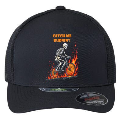 Rebel Skeleton Life Struggle Keep Going Survival Mode Flexfit Unipanel Trucker Cap