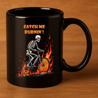 Rebel Skeleton Life Struggle Keep Going Survival Mode 11oz C Handle Ceramic Mug