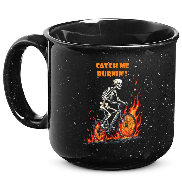 Rebel Skeleton Life Struggle Keep Going Survival Mode 15oz Campfire Ceramic Mug