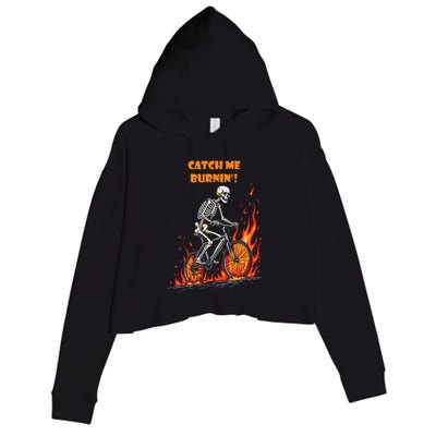 Rebel Skeleton Life Struggle Keep Going Survival Mode Crop Fleece Hoodie
