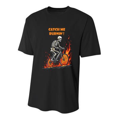 Rebel Skeleton Life Struggle Keep Going Survival Mode Youth Performance Sprint T-Shirt
