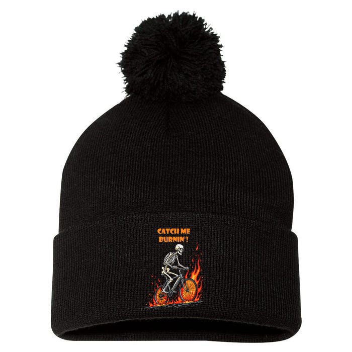 Rebel Skeleton Life Struggle Keep Going Survival Mode Pom Pom 12in Knit Beanie