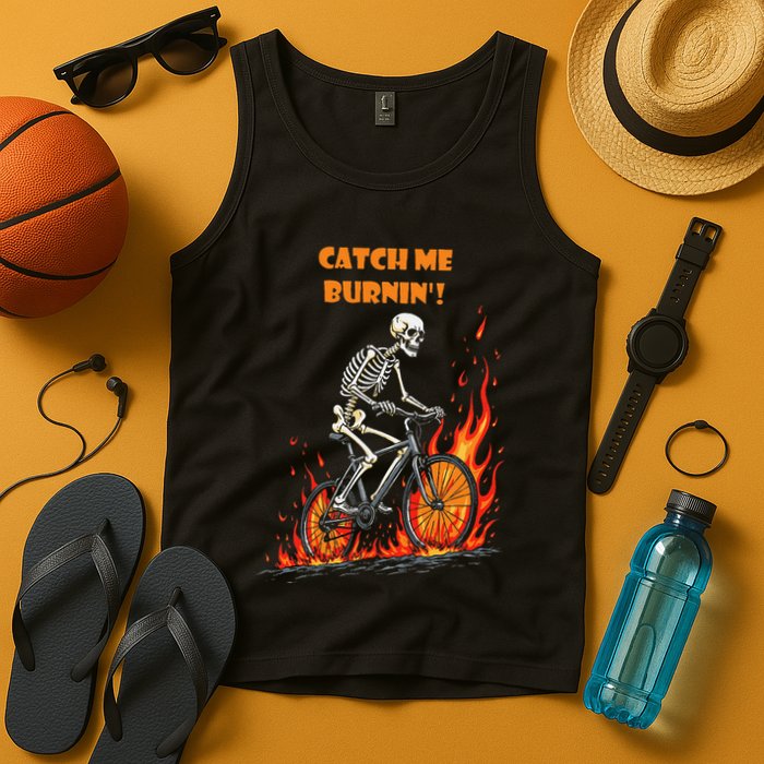 Rebel Skeleton Life Struggle Keep Going Survival Mode Tank Top