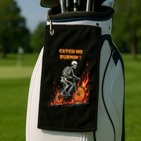 Rebel Skeleton Life Struggle Keep Going Survival Mode Golf Towel