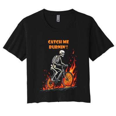 Rebel Skeleton Life Struggle Keep Going Survival Mode Crop Top