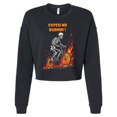 Rebel Skeleton Life Struggle Keep Going Survival Mode Cropped Pullover Crew