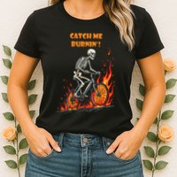 Rebel Skeleton Life Struggle Keep Going Survival Mode Womens T-Shirt