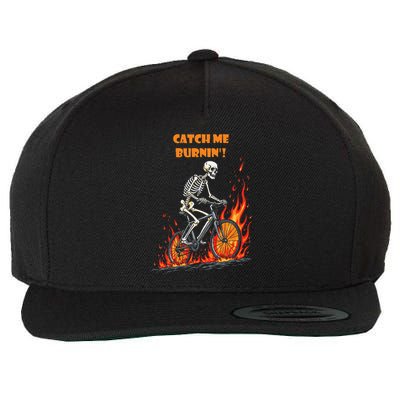 Rebel Skeleton Life Struggle Keep Going Survival Mode Wool Snapback Cap