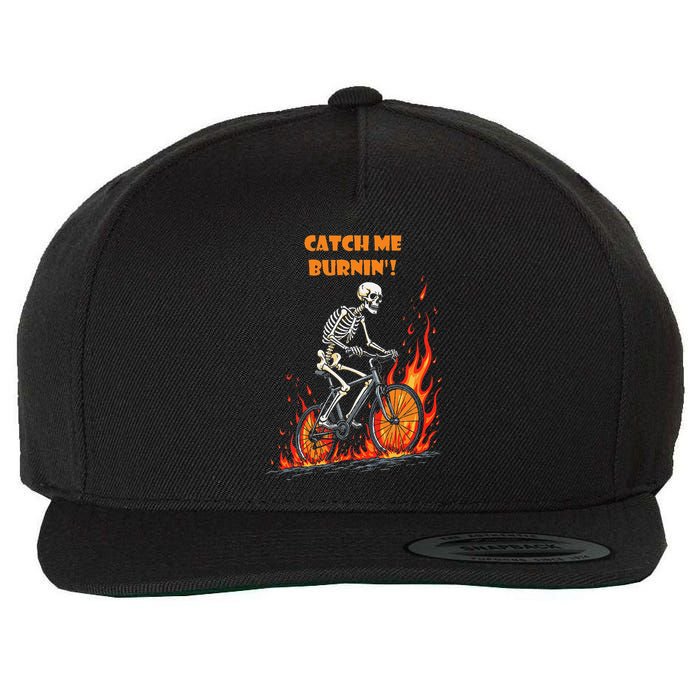 Rebel Skeleton Life Struggle Keep Going Survival Mode Wool Snapback Cap