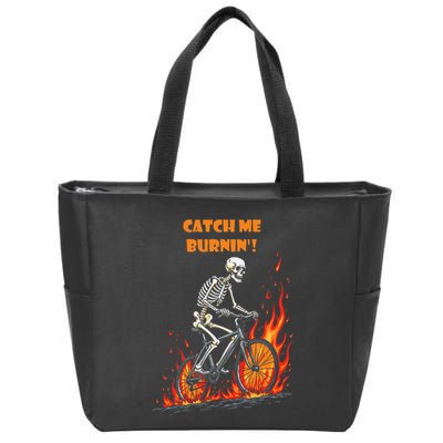 Rebel Skeleton Life Struggle Keep Going Survival Mode Zip Tote Bag