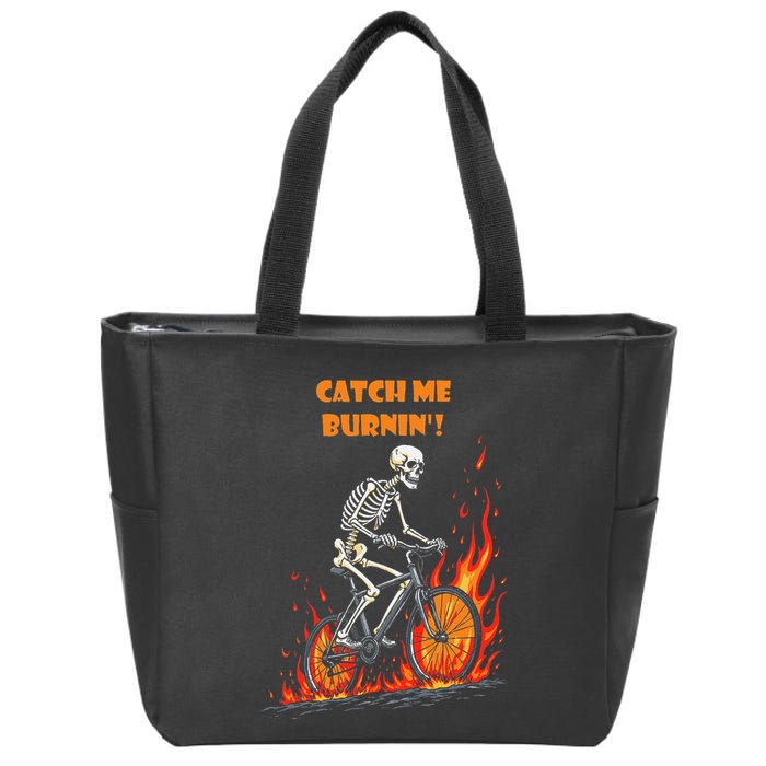 Rebel Skeleton Life Struggle Keep Going Survival Mode Zip Tote Bag