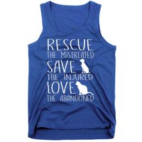 Rescue Save Love Funny Gift Cute Animal Rescue Dog Cat Lovers Gift Tank Top