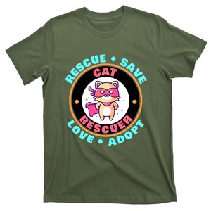 Rescue Save Love Adopt Cute Cat Lovers Animal Rescuer T-Shirt